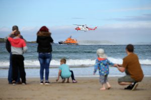 Press Eye - Belfast - Northern Ireland - 4th September 2016 -  General view Irish Coast Guards S-92 at the Air Waves Portrush, Northern Ireland International Airshow. Organised by Causeway Coast and Glens Borough Council, over 100,000 spectators descended upon PortrushÕs eastern shoreline for two days of flying displays by some of the worldÕs most famous aviation attractions.  Photo by Kelvin Boyes / Press Eye